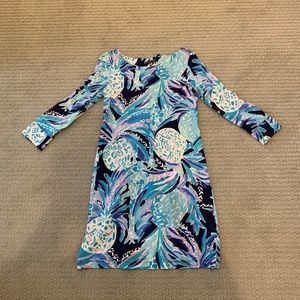 Vintage Lilly Pulitzer Jersey Long Sleeve Shift Dress
